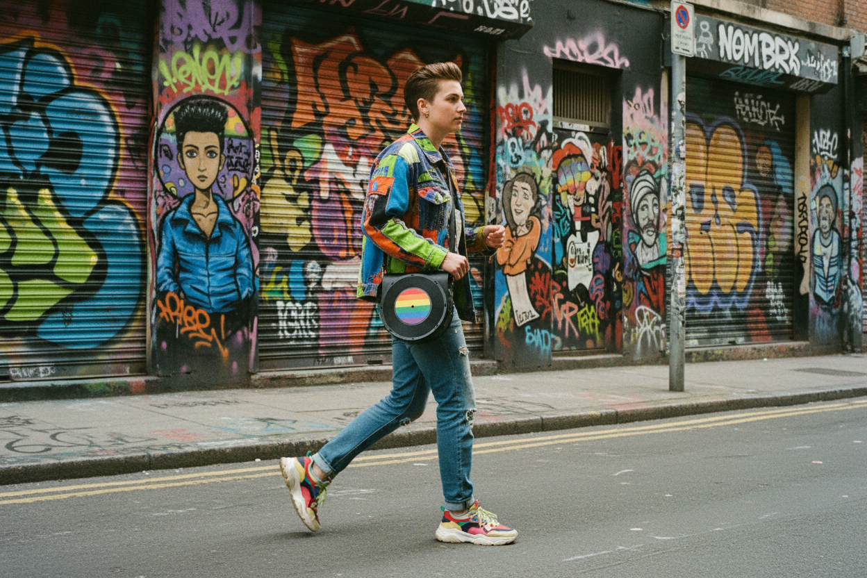 Bolsa Disco de Vinil - Multicolor