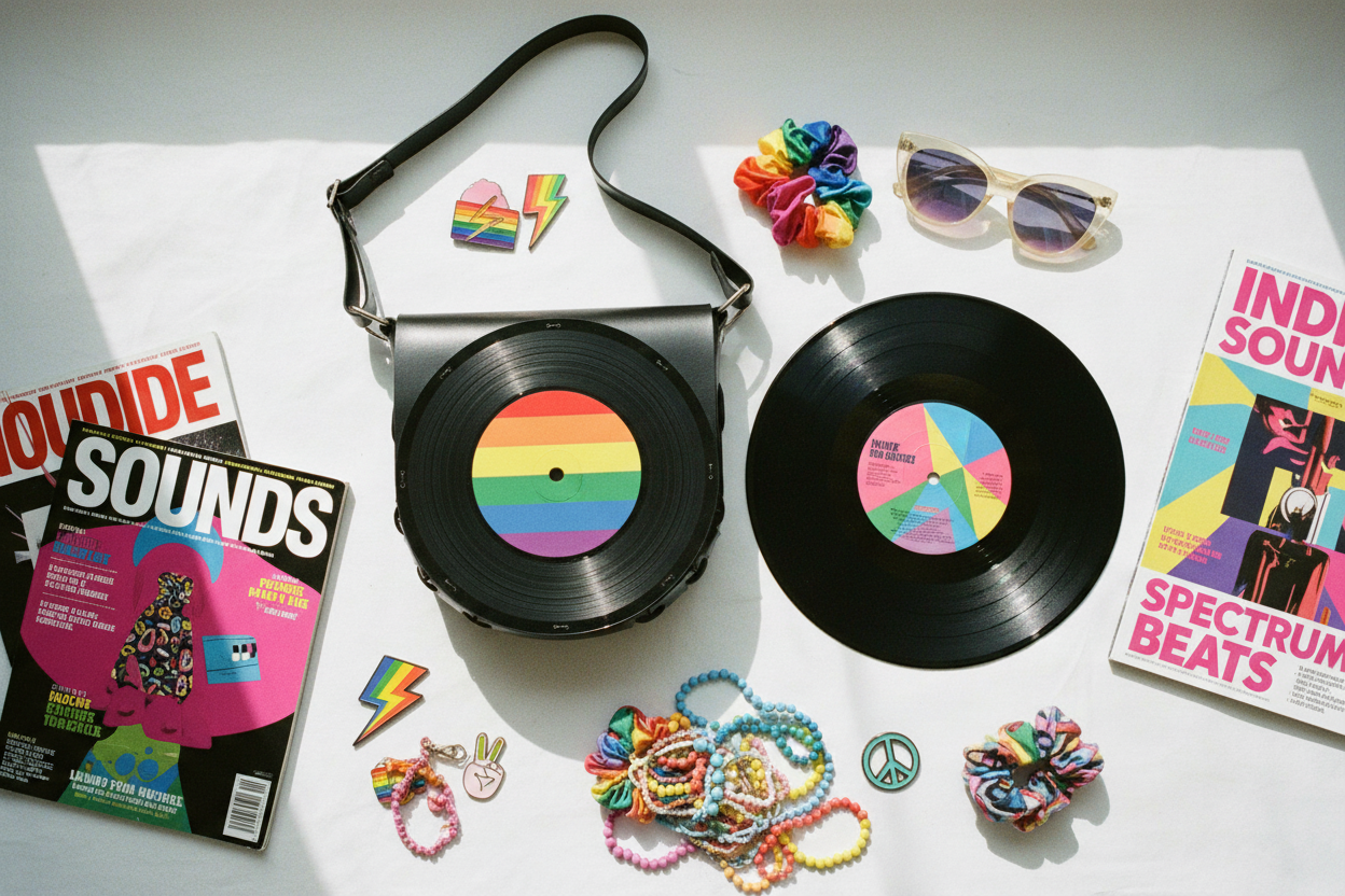 Bolsa Disco de Vinil - Multicolor
