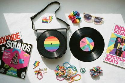 Bolsa Disco de Vinil - Multicolor