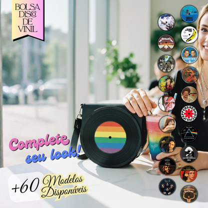 Bolsa Disco de Vinil - Multicolor