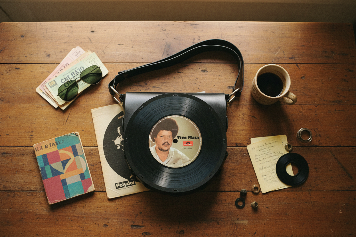 Bolsa Tim Maia - Flat Lay